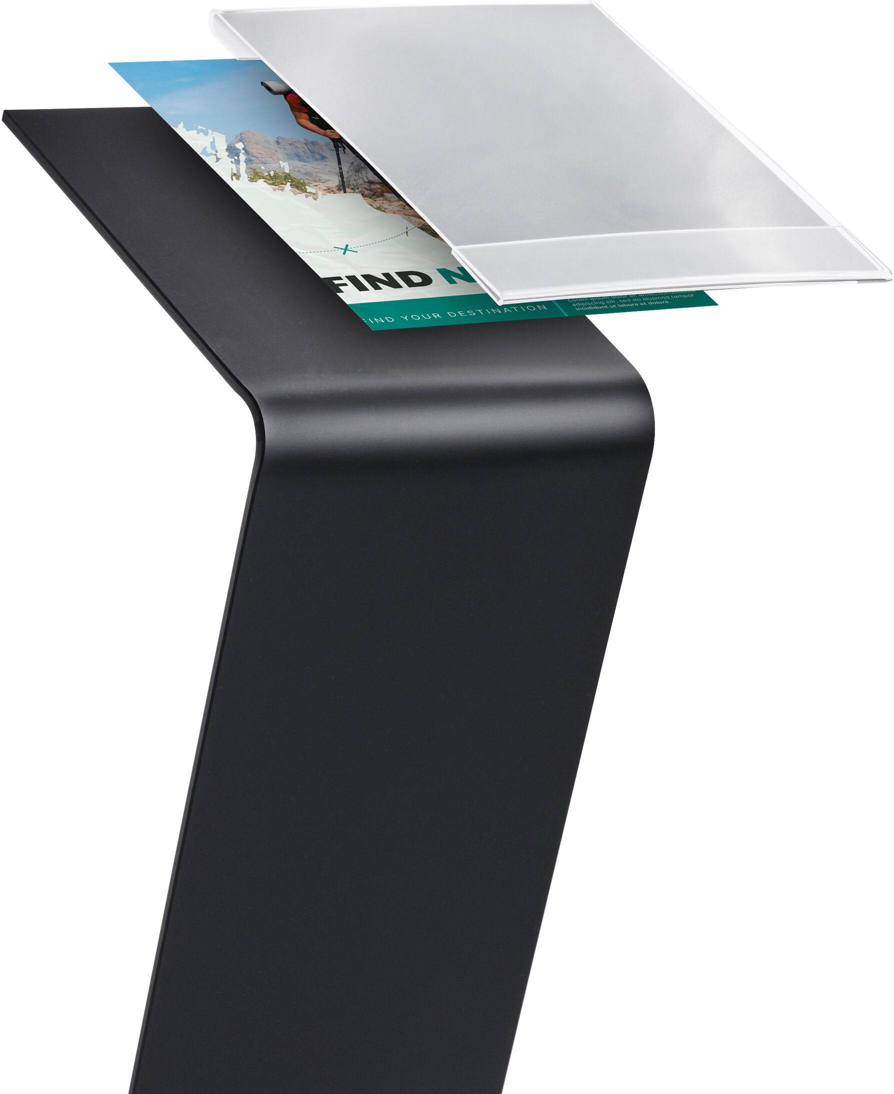 1 Expositor de suelo de metacrilato CAPTION Pro A4 Exclusive negro   mate   1 unidad por caja, acrílico (PMMA)