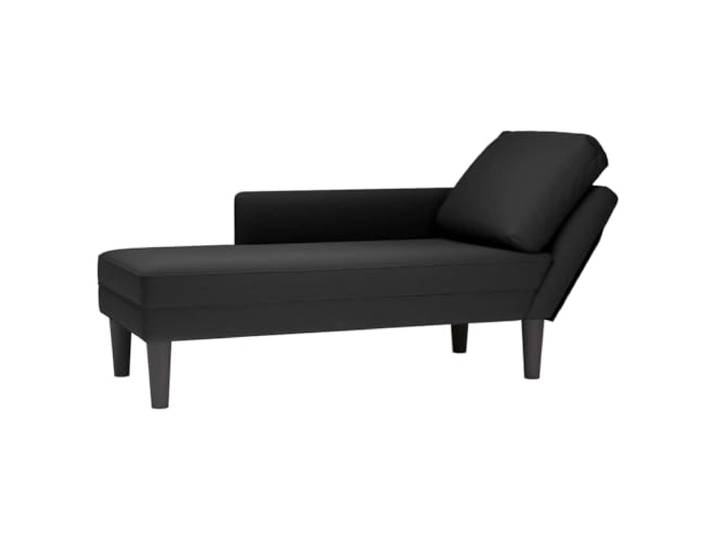 smnyxs Langer Sessel, Velours, Schwarz, mit Lendenkissen und Armlehne Weiche Sitzfläche, widerstandsfähiger Schaumstoff, Lendenwirbelstütze, Verwendung im Wohnzimmer, Schlafzimmer, Büro
