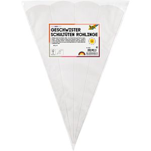 Folia Schultüte 94500, Rohling, weiß, für Mädchen und Jungen, eckig, 41 cm, 5 Stück