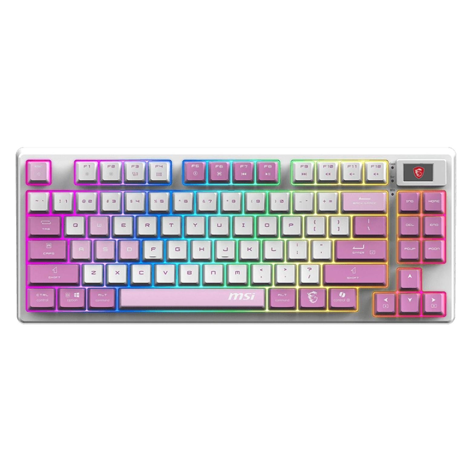 MSI "FORGE GK600 TKL W Violet Gaming Keyboard retail" (DE, Kabelgebunden, Kabellos) (S11-43DEQ01-HH9)