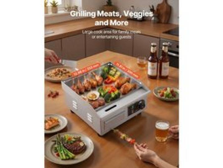 Plancha Électrique 35 5x30 cm Plaque à Snacker Électrique 2000 W pour Barbecue Restaurant Snack-bar Plaque de Cuisson Lisse Temp…