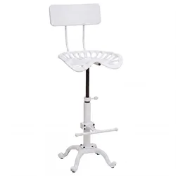 Barhocker MCW-N26, Barstuhl Tresenhocker, höhenverstellbar drehbar Fußablage Industrial Metall ~ weiß