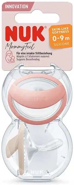 NUK Chupete Silicona 0-9 Meses Mommy Feel Rojo Y Gris