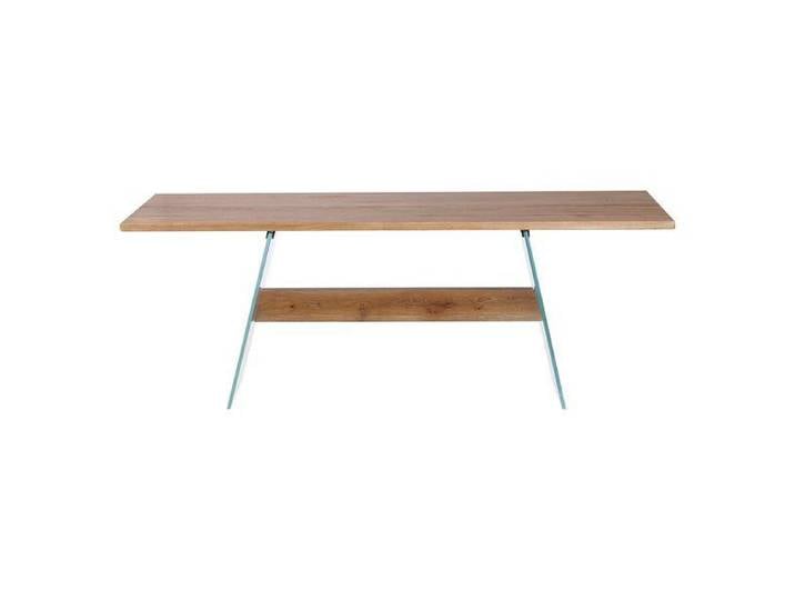 Table repas chêne naturel pieds verre