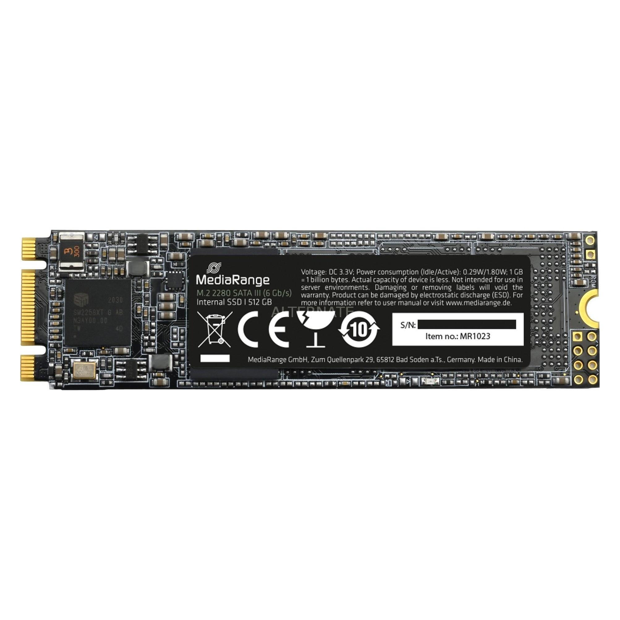 MediaRange Intern.M.2 2280 SATA /s-3D TLC Nand (512 GB, M.2 2280) (MR1023)