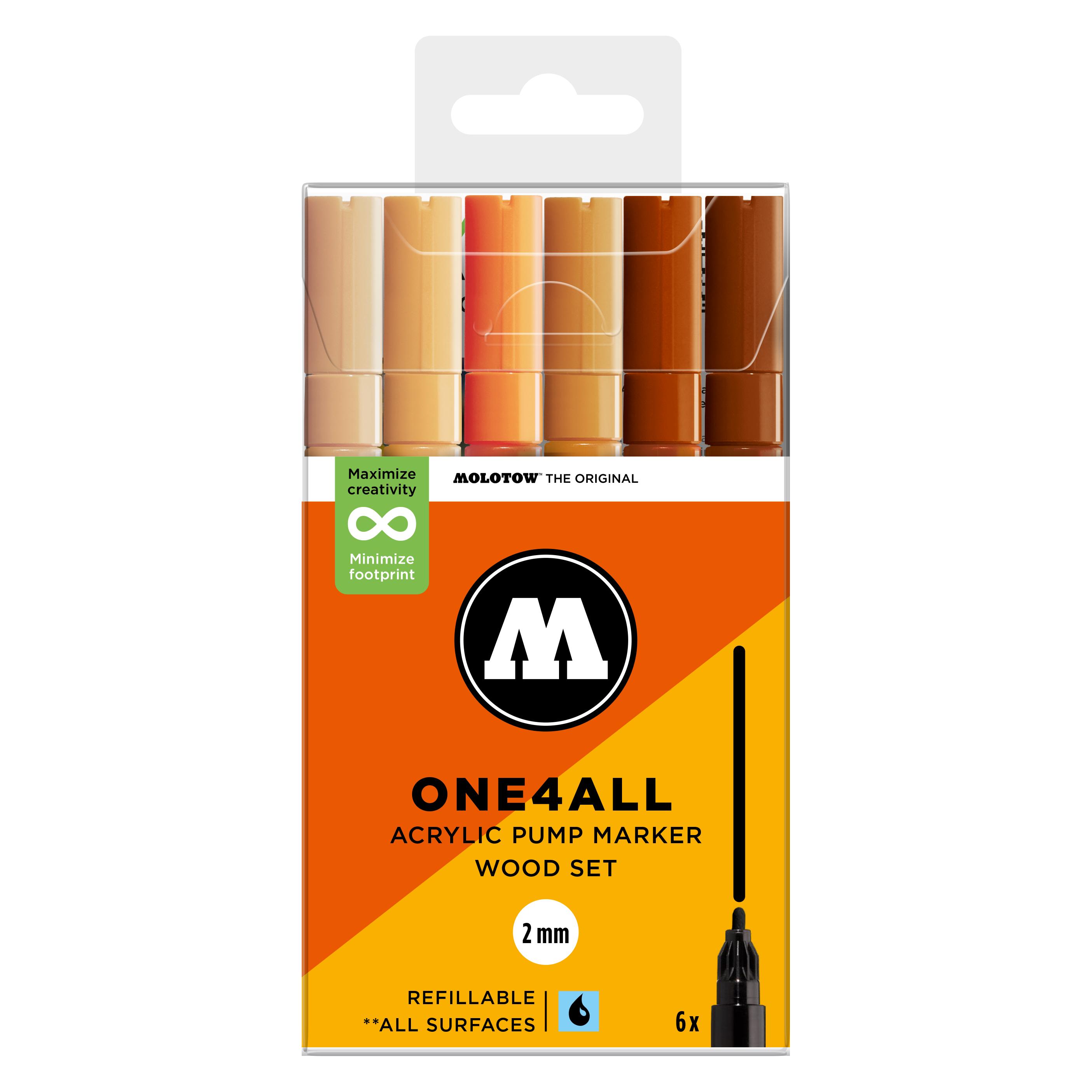 Molotow Acrylmarker One4All 127HS Wood Set (6x) (MO200817)
