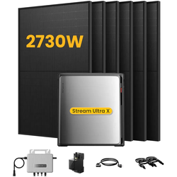 EcoFlow Stream Ultra X, Solaranlage mit Speicher, mit 6 x 455W Bifazialen Solarmodulen, by Powerness - Stream Ultra X | 3840Wh / 1 x Smart Meter / Standardversand