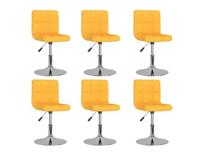 HGPOTUY Esszimmerstühle Drehbar 6 STK. Gelb Stoff Höhenverstellbar, 360 Grad Drehung, Chromgestell, Modernes Design