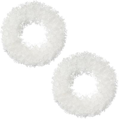 Dekokranz CREATIV DECO "Weihnachtsdeko", weiß, H:24cm Ø:24cm, Kunststoff, Dekokränze, mit Frost-Optik, Ø ca. 24 cm