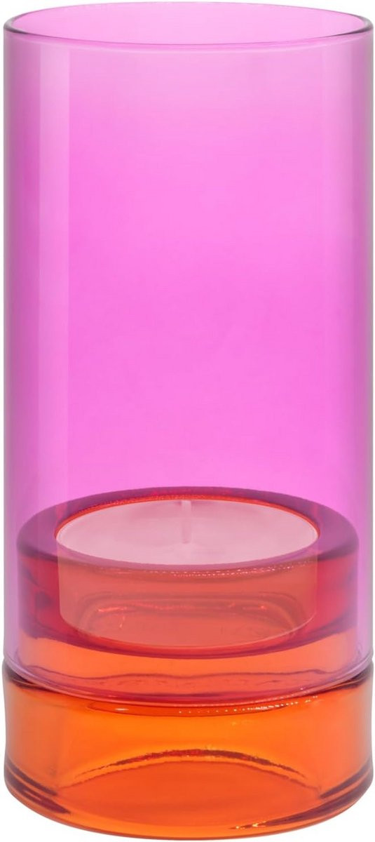 Roze Windlicht Lys 19 cm - Modern Mondgeblazen Glas Design