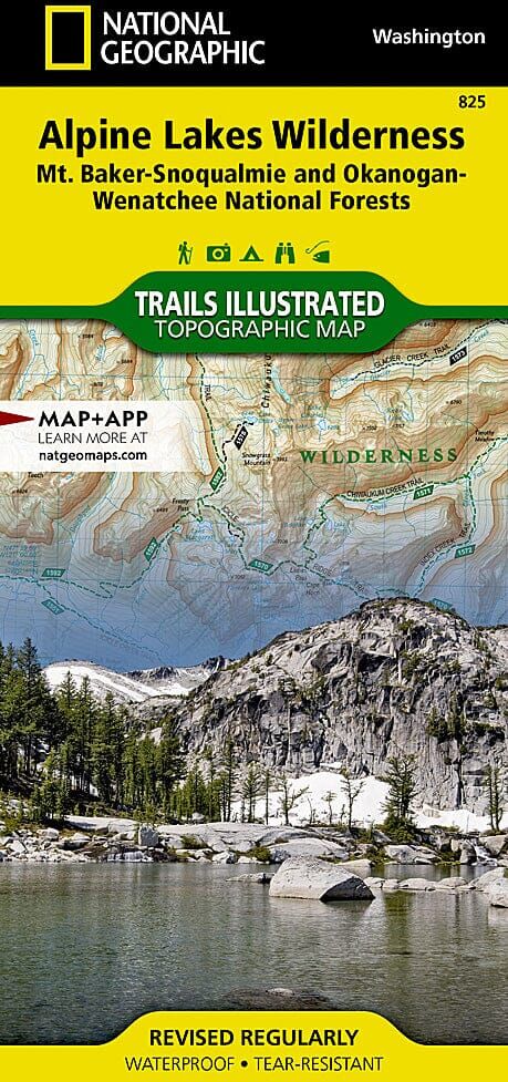 Carte de randonnée n° 825 - Alpine Lakes Wilderness Area (Mt Baker - Snoqualmie & Okanogan - Wenatchee National Forests (Washington)   National Geographic