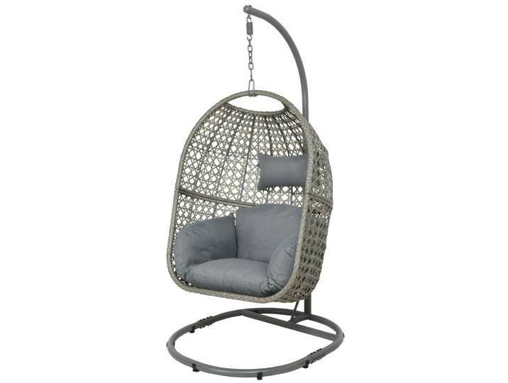 Ei-Stuhl, Wicker, Grau, 195×195 cm, Wetterbeständig, Modern, Kaemingk