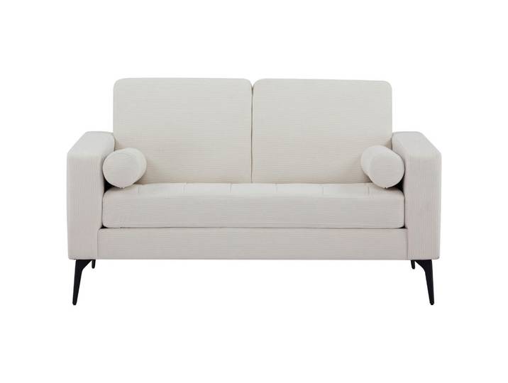 Mid.you 2-Sitzer-Sofa, Beige, Metall, Füllung: Schaumstoff, 142x82x76 cm, Wohnzimmer, Sofas & Couches, Sofas, 2-Sitzer Sofas