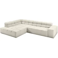Portobello Ecksofa York Cord Weiß