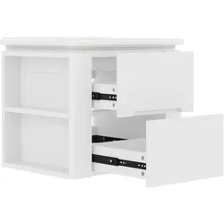 STILVORA Wandhängender Badezimmerschrank MDF/Keramik Weiß 60x46x48,5 cm mit LED