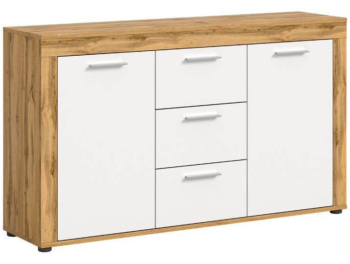 Jam buffet 3 tiroirs\, 2 portes chêneReproduction\, blanc.