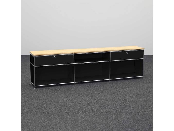 Sideboard System4 228.0 x 40.0 cm, Schwarz, Neu, Sideboard - Ideal für stilvolle Akzente