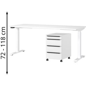 Germania Büromöbel-Set Mailand 7856-84, Schreibtisch & Rollcontainer, weiß