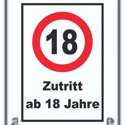 HB-Druck Zutritt ab 18 Jahre Schild A2 (420x594mm)