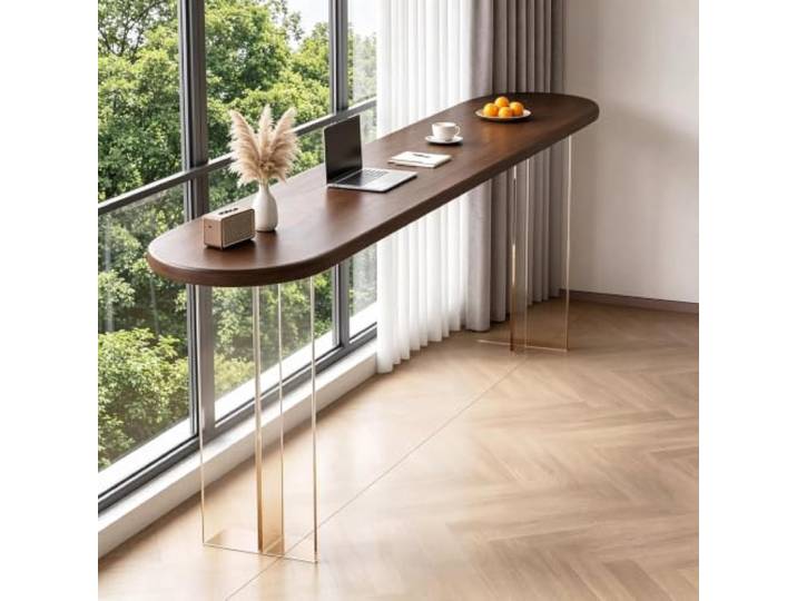 KXPSWGE Massivholz schmale Bar Tisch, rechteckige Küche Pub Esstisch Rechteckiger Bar Höhe Tisch, Industrielle schmale Pub Tisch(160cm/63in)
