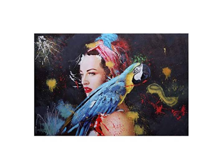 Mendler Ölgemälde Frau HWC-H25 handgemaltes XL, Wandbild - 80x120cm