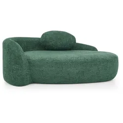 MODFU Sofa Teddy Grün mit abgerundetem Design und Kopfstützkissen