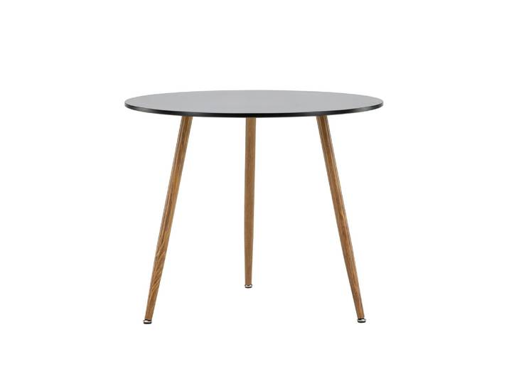 Esstisch VENTURE HOME Polar, runder Esstisch in Eichenholz-Optik, modern, Ø 90 cm , schwarz (90, schwarz), B:90cm H:75cm T:90cm, Tische, Esstisch, Esszimmertisch, MDF, Stahlbeine, rund, stilvoll, vielseitig