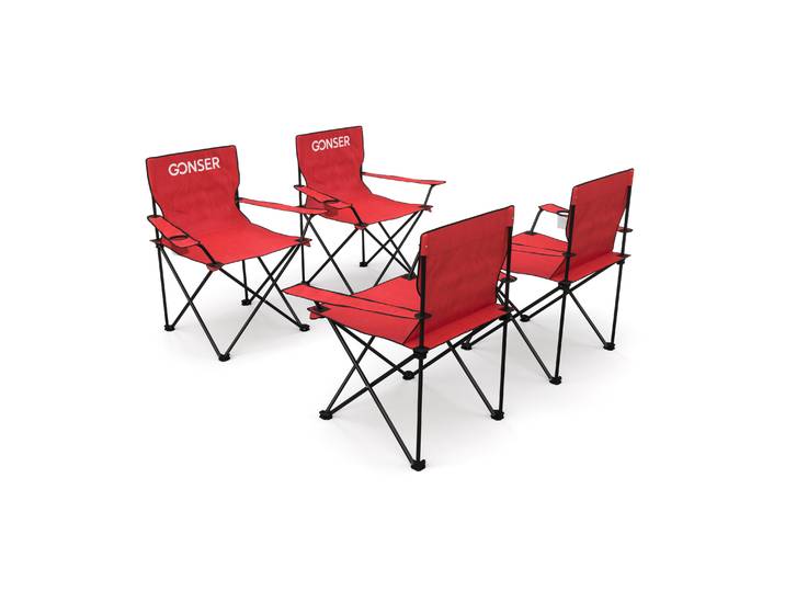Campingstuhl 4er Set rot