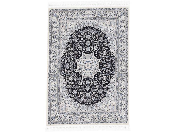 Teppich CARPETFINE Nain Diane, auch als Läufer , blau, B:240cm H:8mm L:340cm, Polyester, Polypropylen, Teppiche, Teppich, Kurzflor mit Fransen, Vintage Orient Look, Wohnzimmer