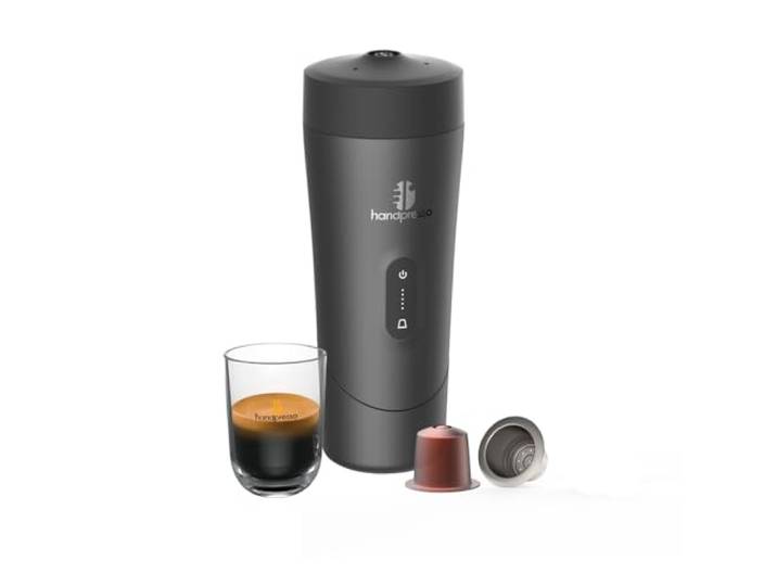 Handpresso Auto Premium Reisekaffeemaschine mit Akku – USB-C für Auto, Van und Camping tragbare Kaffeemaschine für unterwegs für Espressokapseln & nachfüllbare Kapseln Espresso & Lungo