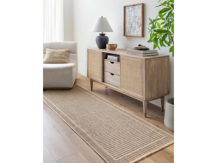 Tapis d'extérieur Benton Beige/Beige/Noir Polypropylène 80 x 220cm