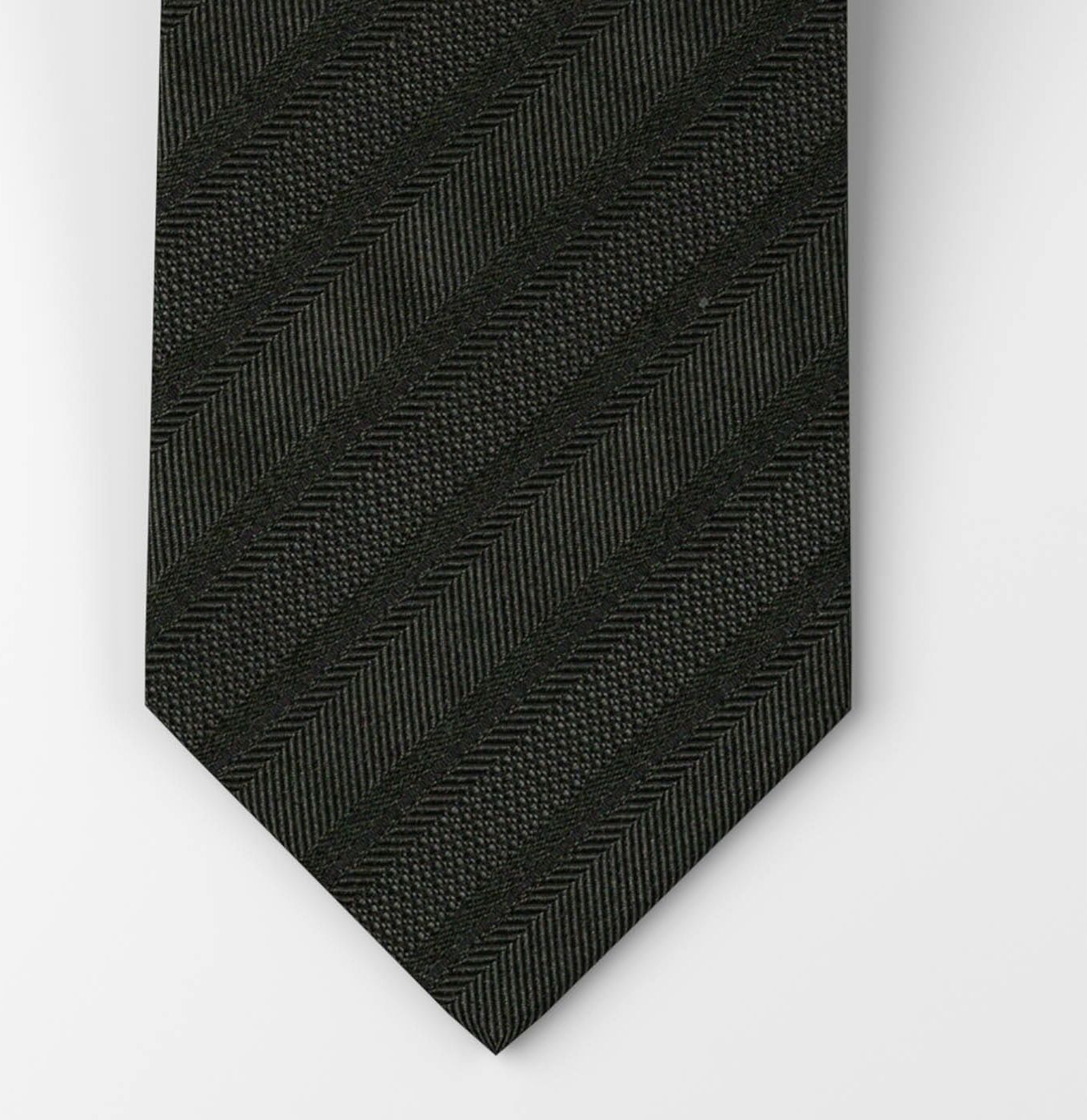 Krawatte OLYMP, Herren, schwarz (graugrün), Web, Seide, Krawatten Krawatte, 6,5 cm, reine Seide, gestreift graugrün Einheitsgröße