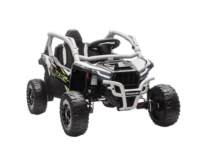 ComfortXL Geländefahrzeug De-06261 für kinder Kawasaki lizenziert mit Fernbedienung Grau, Kunststoff, Metall, 64x56x100 cm, Freizeit & Co, Gartenspielzeug, Kinder-Elektrofahrzeuge