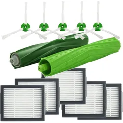 Europart Zubehörset wie iRobot 4624878 Gummibürsten Seitenbürsten Filter für Roomba E5 E6 E7 i7 Saugroboter, Staubsauger Roboter Zubehör