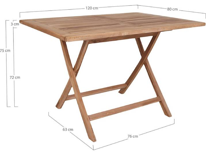House Nordic Eettafel Oviedo Teakhout 120cm