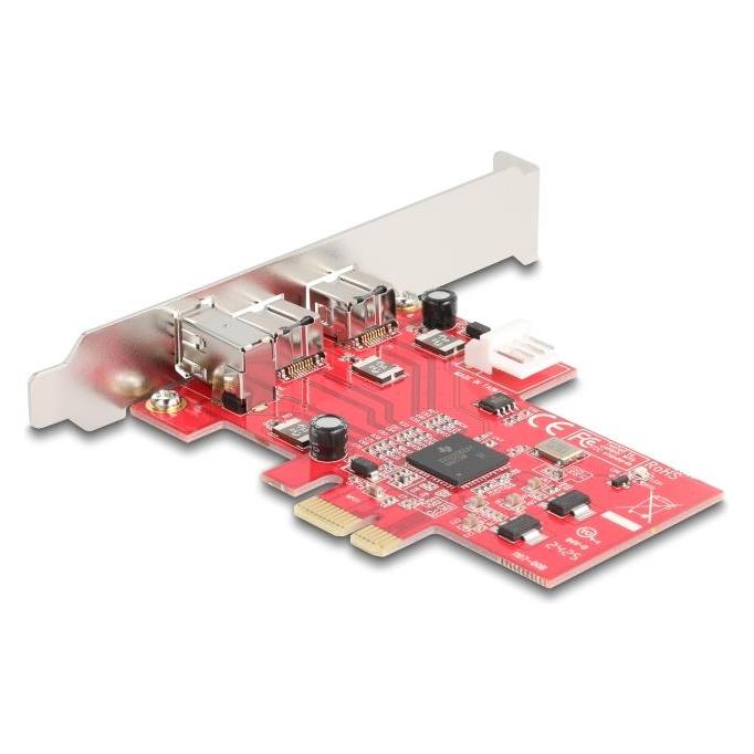 Delock PCI Express x1 Karte zu 2 x extern FireWire B + 1 x e (90738)