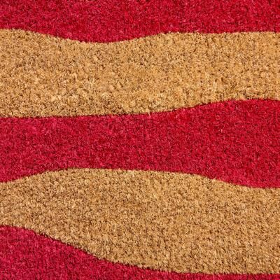 TOWN & COUNTRY LIVING Terra Ravine Abstract Mountain Outdoor Door Mat, Natural Coir Mat