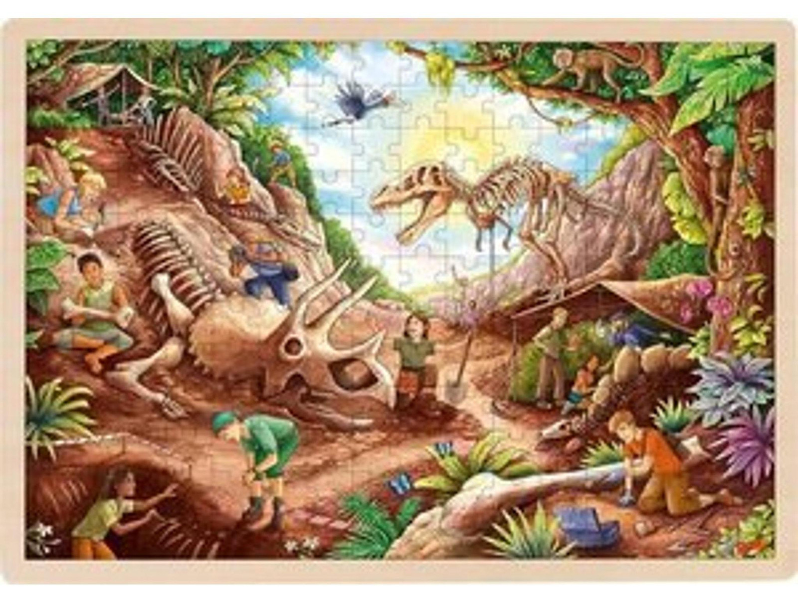 Goki Houten Puzzel Dinosaurus 192 Delen Meerkleurig B/D/H: 46,5 x 33 x 1 cm