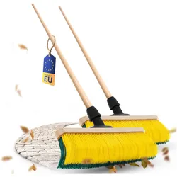 Novaliv 2x Krallenbesen mit Stiel 60cm, Spezialbesen gebogenen Borsten Borsten -Ideal als, Reinigungsutensil, Grün, Gelb, Mehrfarbig