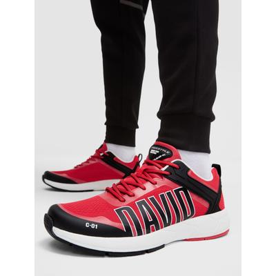 Sneaker CAMP DAVID, Herren, Gr. 43, rot, Synthetik, Textil, bestickt, Schuhe Sneaker, mit Fersenstabilisator