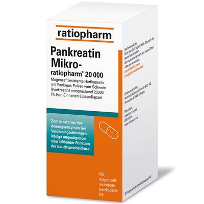 Pankreatin Mikro-ratio.20.000 magensaftr.Hartkaps. 100 St Kapseln magensaftresistent