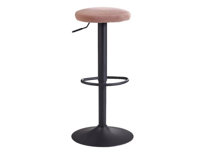 Barhocker höhenverstellbar mit Fußablage Samt Rosa