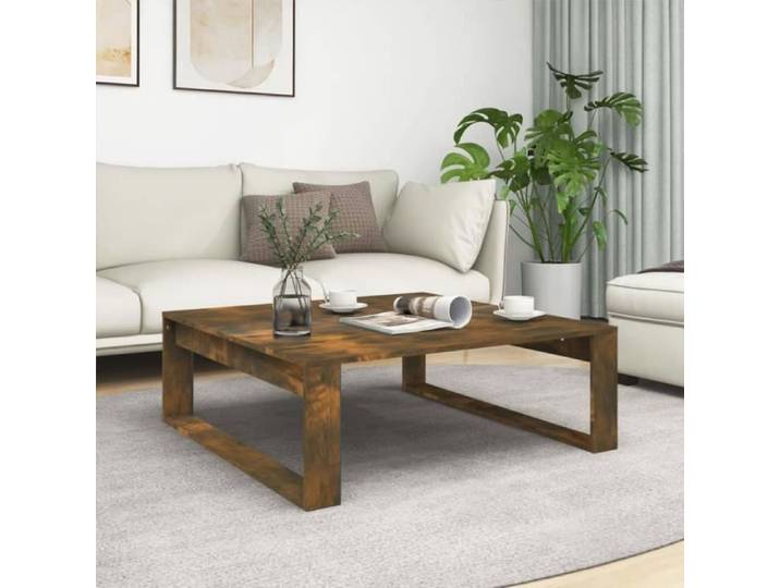 Table basse - VIDAXL - Chêne fumé - 100x100x35 cm - Bois d'ingénierie - Design contemporain