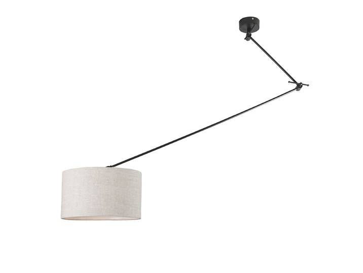 Suspension noire avec abat-jour gris clair réglable - Blitz