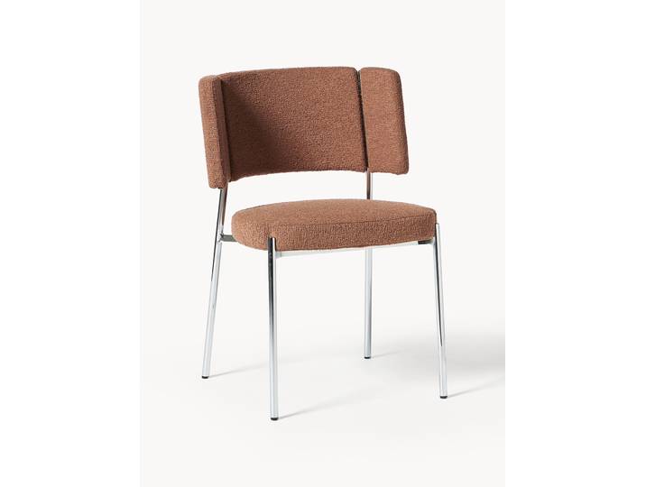 Bouclé gestoffeerde stoelen Samantha, 2 stuks