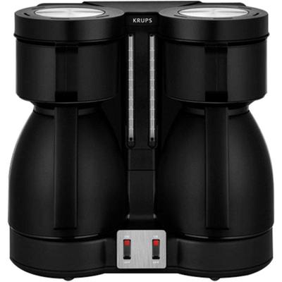 KRUPS Filterkaffeemaschine "KT8501 Duothek", schwarz, 0,8 l, 8, Kaffeemaschinen, Doppelkaffeeautomat, zwei Isolierkannen, abnehmbare Filterhalterung