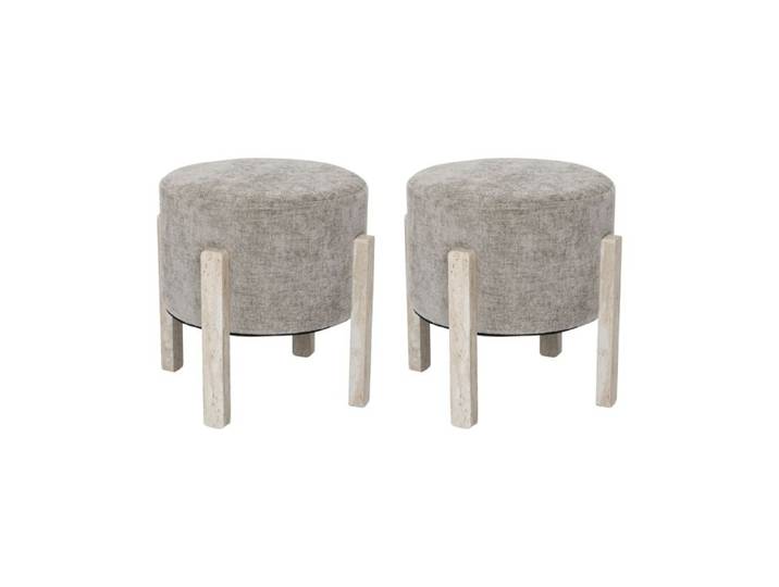 Lot De 2 Tabourets - Home Deco Factory - Emilia - Rembourrés - Taupe