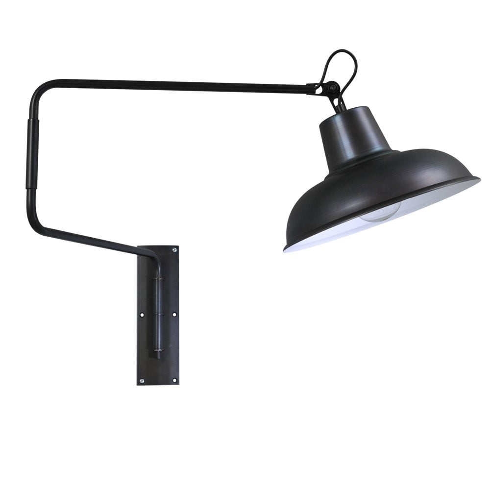 Masterlight Industria wandleeslamp van metaal in goud/messing, 123 cm