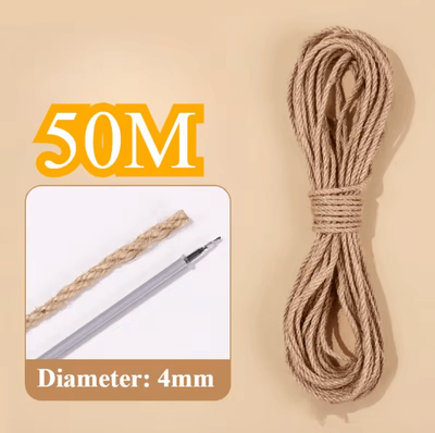 Inspire Picks ClimbGrip Premium Sisal Rope For Cat Trees, Scratching Posts & DIY Projects 4mm 50m