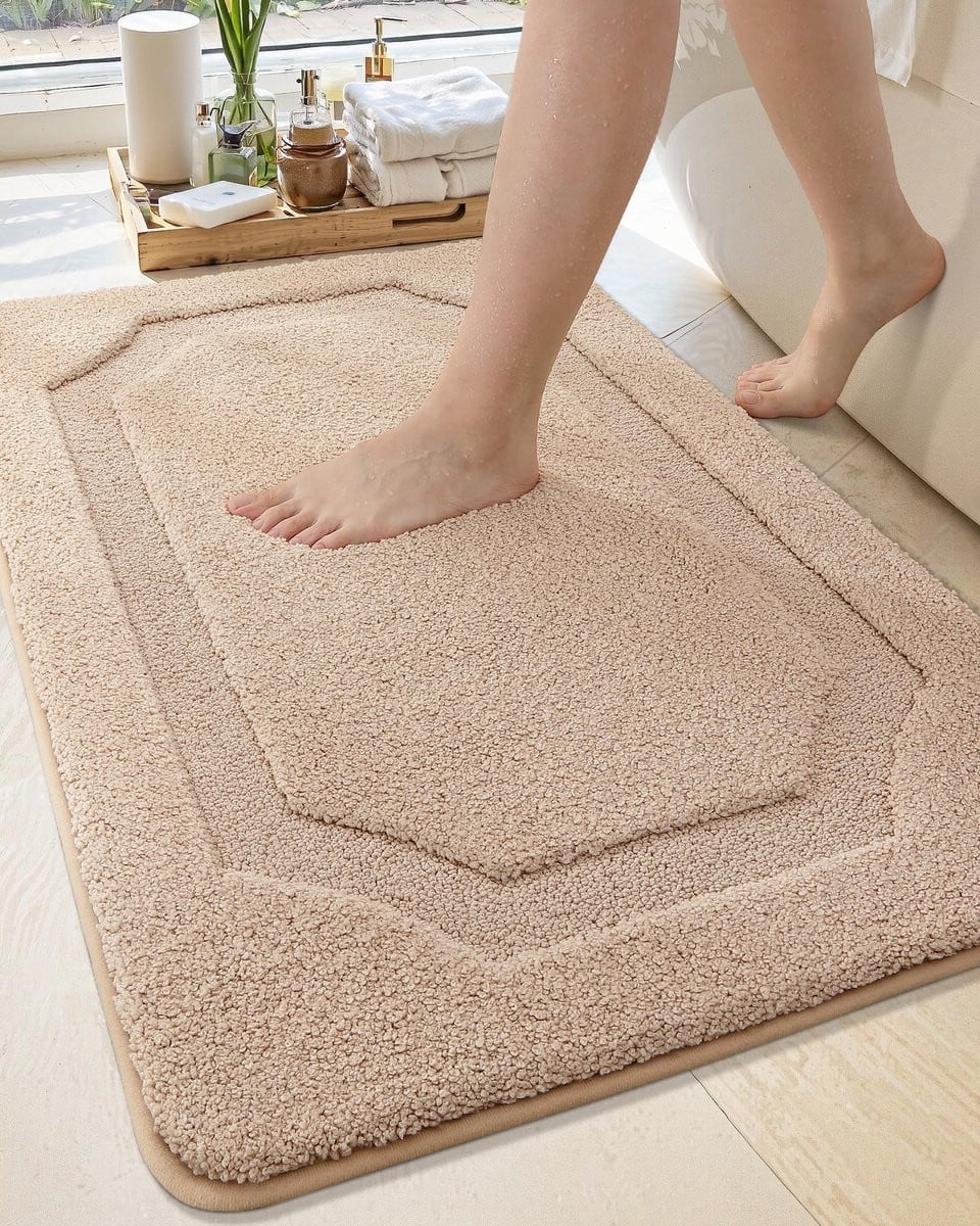 Unyqoos Absorberende wasbare badmat met antislip voor badkamer en bijkeuken